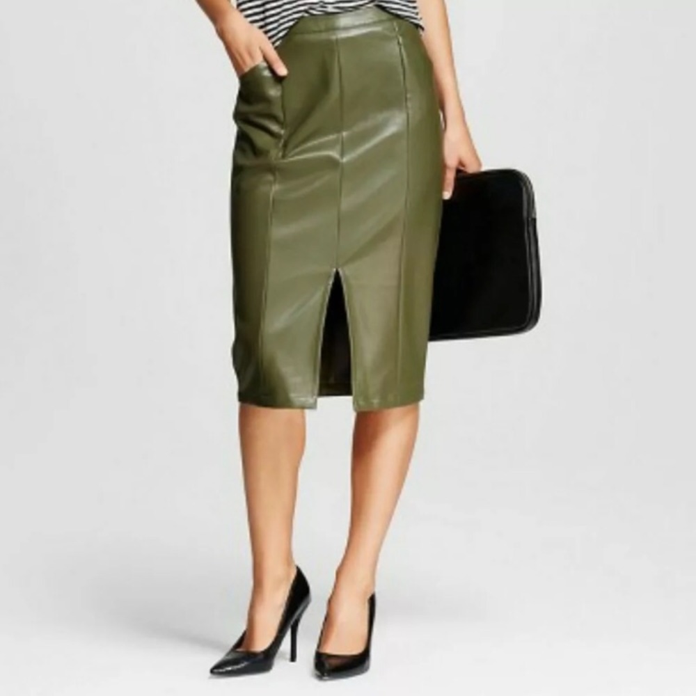 Who What Wear Faux Leather Skirt